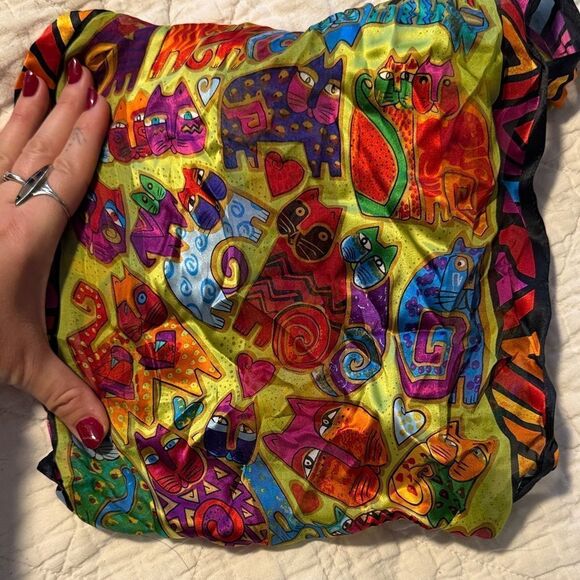 Handbags - Colorful Cat Print Silk Scarf